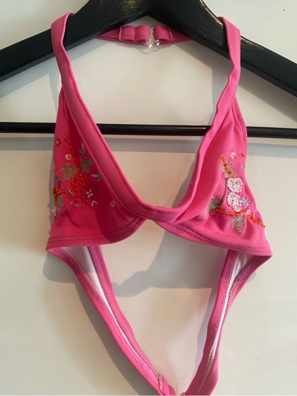 Girls Bright Pink Embroidered Two-Piece Swim Bikini Set - Picture 2 of 8